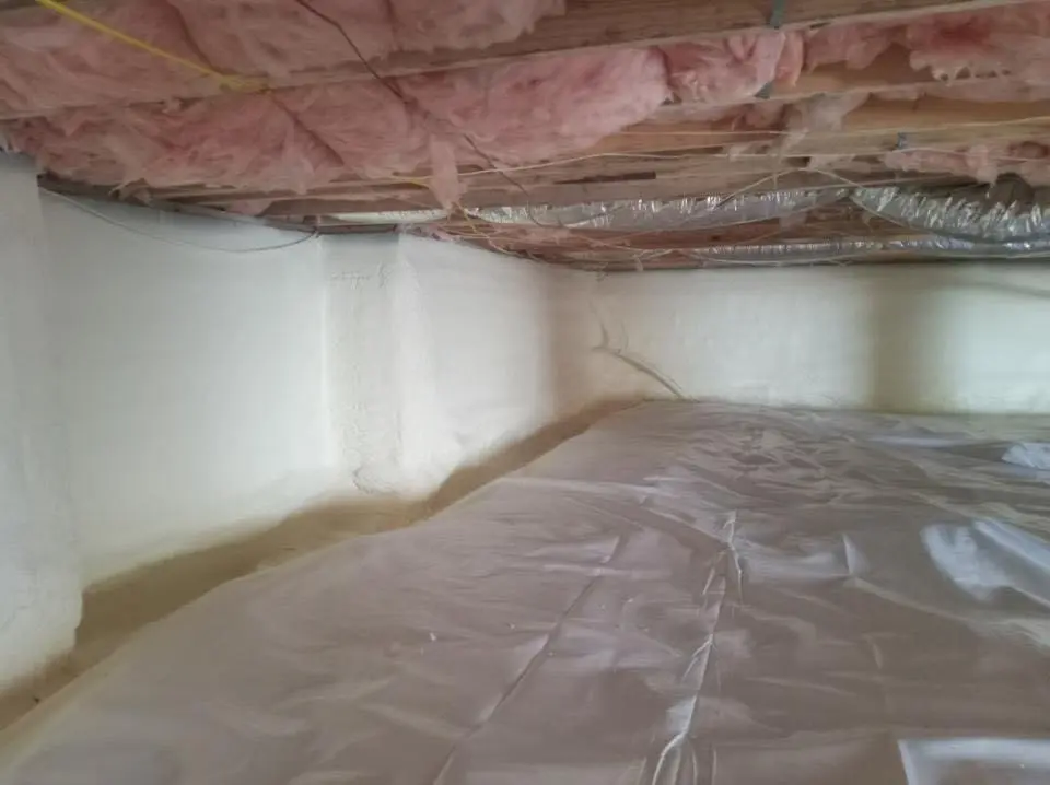 Crawl space encapsulation with closed-cell spray foam for Spray Foam Roofing Repair in Portsmouth